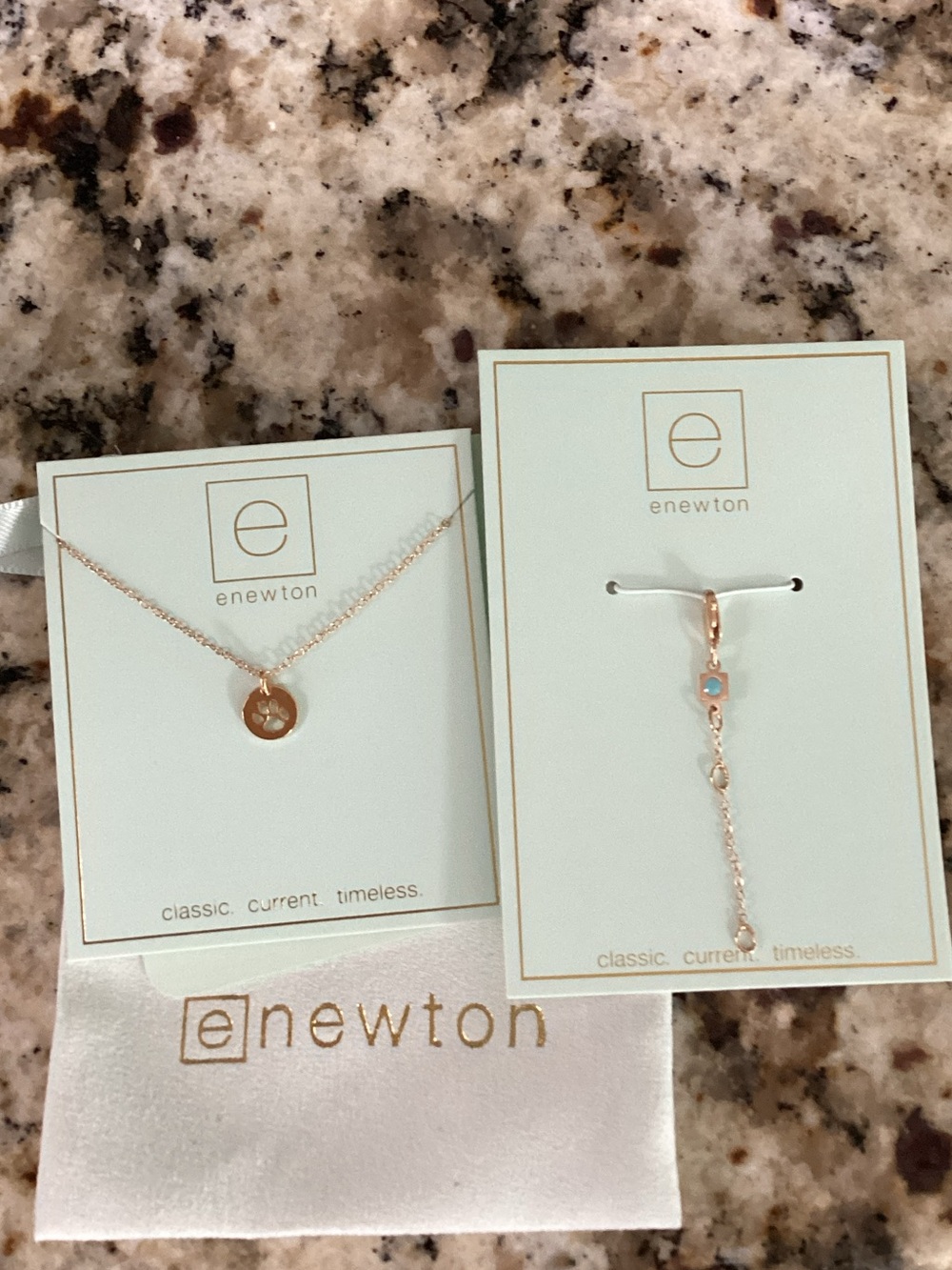Enewton Paw Print 16” Gold Disc Necklace + extender